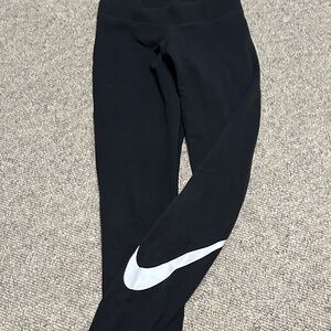 Nike Black leggings with White Logo